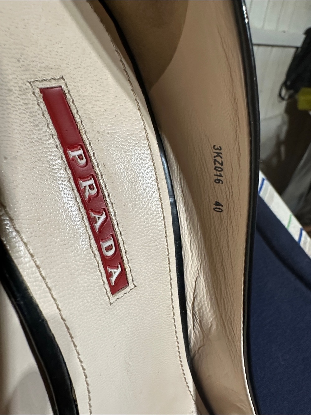 Prada Black Patent Peep-Toe Wedge Pumps - Picture 7 of 8